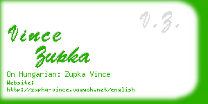 vince zupka business card